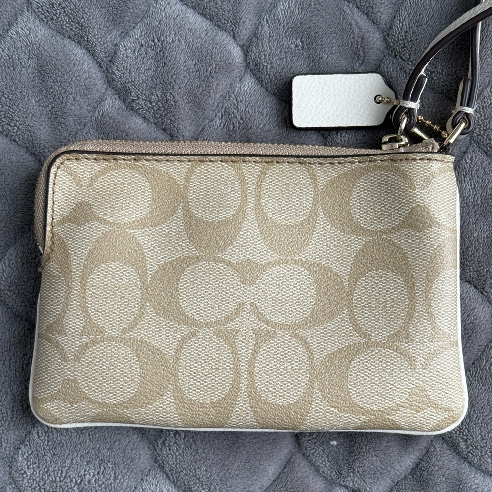 Coach Corner Zip Wristlet in Signature Coated Canvas - Picture 3 of 16